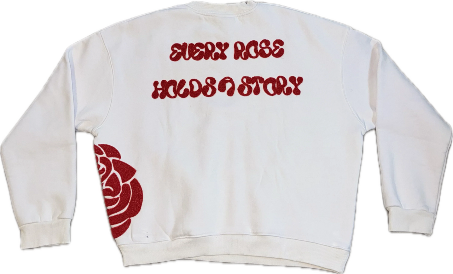 'Rose' Sweater White-Red
